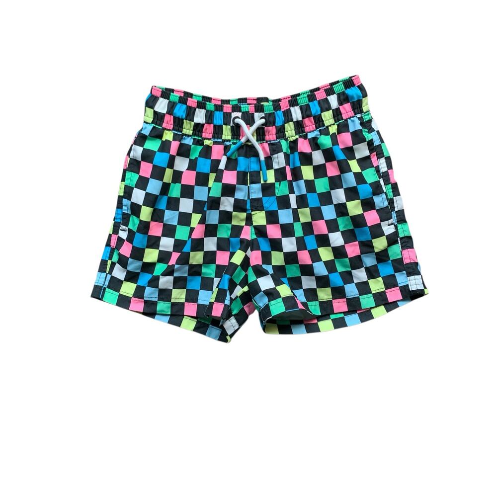 Art Class Neon Checkerboard Swim Trunks
